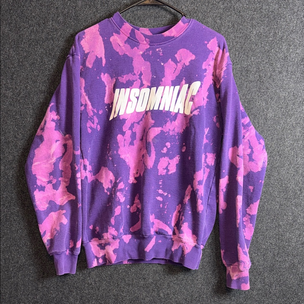 Los Angeles Apparel Insomniac Tie-Dye Crewneck with White Logo Small